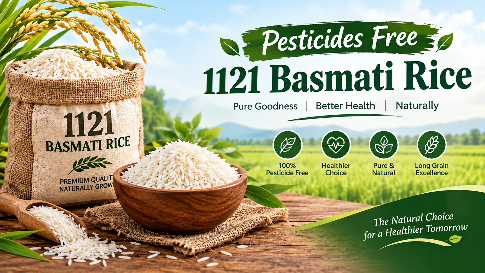 Pesticides Free 1121 Basmati Rice